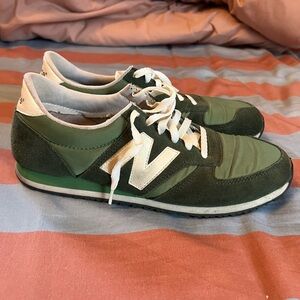 New Balance Green and White Retro Sneakers